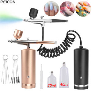 Airbrush Nail with Compressor Portable Airbrush Nails with Compressor Air Brush for Nails Art Painting Cake Crafts Nails Spray