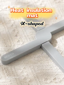Ecoco Silicone Heat Insulation Mat X-shaped Anti-Scalding Table Pad Non-slip Foldable Easy Store