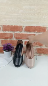 [รองเท้าคัทชู สูง 1 นิ้ว 8am ผู้หญิง ทรงหัวมน ใส่เรียน ใส่ออกงาน สุด SM3366 SM3384 กับไซส์ใหญ่ 33-44]