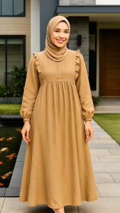 Gamis Wanita Shanza Dress / Busui Friendly Bahan Crinkle / Gamis Terbaru Lebaran  / Gamis Elegan Simple Dress Wanita