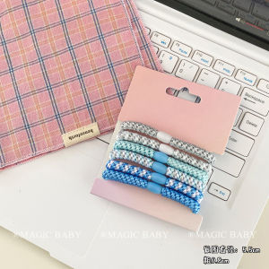 Thickened High Elasticity No Damage Hair Elastic Band Weaved Sports Rubber Band Hair Tie for Girls High Ponytail Holder