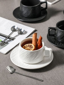 Minimalist Pure Color Ceramic Coffee Set Suit Afternoon Tea Cup Water Cup Breakfast Cup Milk Cup Spoon Cup Holder Accessible Luxury