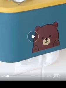 ✮T047✮ 📢📢Cute Cartoon Bathroom Wall Mounted Tissue Box Rolled Tissue Box