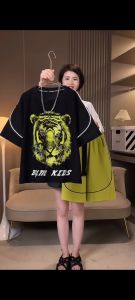BeiYiMeng Clothes Suit Set For Boys Kids Summer Short-sleeved Tiger print T-shirt Simple and Casual Style Suitable For Daily Wear 4-16years old