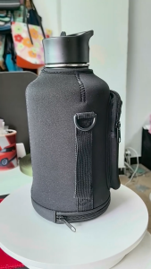 MUSASI with Adjustable Shoulder Strap Water Bottle Bag Large Capacity Portable Insulated cup crossbody bag High Quality Durable Thermal Vacuum Mug Cup Sleeve for 64/128OZ Space Cup