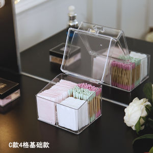 Desktop Transparent and Dustproof Cotton Puff Cotton Swab Storage Box Facial Wipe Toothpick Floss Cosmetic Egg------