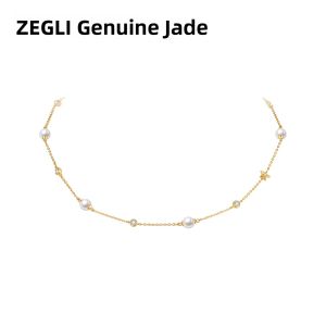 zengliu | Artificial Pearl Star-Shaped Necklace Flashing Zircon