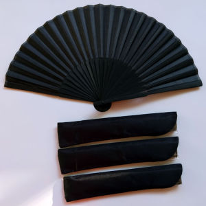 Black vintage hand fan Folding fan Dance wedding parties favor Chinese dance ball folding fans
