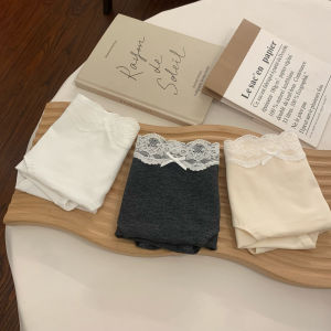Pure Cotton Lace Underwear Womens Triangle Panties Antibacterial Crotch mid Waist Design Breathable Cotton Fabric Daily Wear