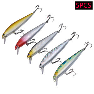 5PCS Long Casting Heavy-Duty Minnow Hard Baits Artificial Wobblers For Pike Trolling Swimbait Crankbaits Fishing Lures Tackle