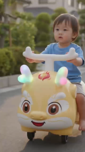 Kids Ride On Toy Sliding Vehicle Baby Push Car with Wheels Steering Handle Foot Powered with Lights
