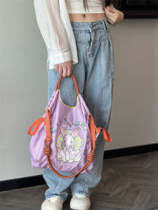 New Arrival Embroider Celebrity Style Ball Chain Shoulder Messenger Shopping Bag Large Capacity Hot Air Balloon Eco-friendly Bag