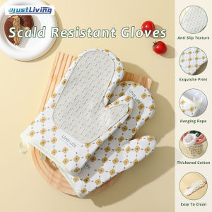 JustLiving 1Pc/1Pair Thickened Microwave Oven Gloves Heat-resistant Heat Insulation Kitchen Household Oven Baking Special Anti-scalding Baking Pot Holder Mittens Hand Glove Silicone Hand Gloves