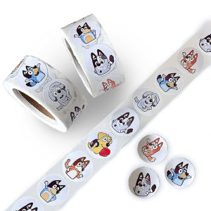 Bluey 500 Sheets/Roll Sticker Cartoon Bingo Dog Anime Sticker Decoration Kids Album Diary Envelope Sealing Paper Tape Kids Toys