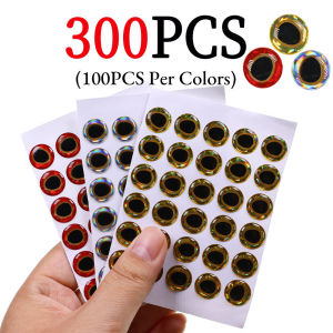 3D Holographic Simulation Eyeball Waterdrop Fishing Lure Eyes Self-Adhesive Artificial Fish Eyes for Fly Tying&Lure Making