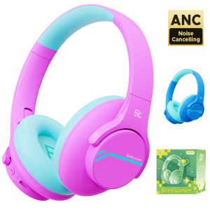 ANC Kids Wireless Bluetooth Headphones Noise Cancelling Earphones For School Travel Soundproof Headset Kids Protection Hearing