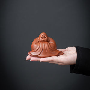 Yuxuan Purple Sand Happy Maile Tea Buddha Pet Decoration Handmade Supportable Cute Tea Set Tea Art Home Decoration Zen