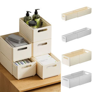 Storage Box Adjustable Sliding Design Shatterproof Cabinet Storage Box Stackable Organizer Home Kitchen Tool Storage Accessories
