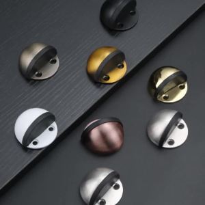 Door Stops Stainless Steel Rubber Magnetic Door Stopper Non Punching Sticker Hidden Door Holders Floor Mounted Nail-free