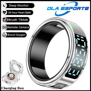 2025 Smart Ring with Display Screen and Touch Wireless Charging Health Manager 5 ATM Waterproof For Men Women Rings R12 R11