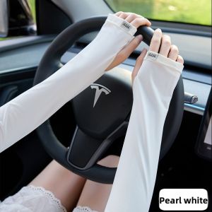 MiiOW | Womens Outdoor Sun Protection Ice Silk Sleeve Covers Adjustable Elastic Summer Gloves UV Protection Arm Guard Driving Cycling