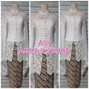 set kebaya akad nikah kebaya brukat tunik putih kebaya pengantin kebaya premium