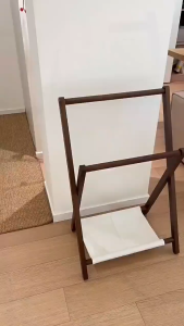 Clothes Hanger Rack Wooden Rack Stand Hanging Drying Clothes Hanger Foldable Storage Rack with Bag