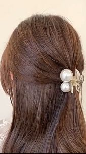 F4 Jepit Rambut Mutiara 4.5cm Bentuk Ceri Jedai Poni Korea Cherry Pearl Hair Claw Clips BTK130
