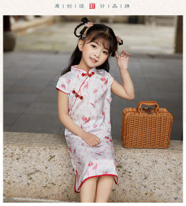 Sg Seller girl cny Cheongsam for Toddler Grils Dress qipao Chinese Traditional Style for Chinese New Year