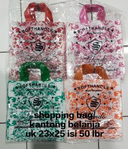 Soft Handle / Shopping Bag Motif Batik Warna 23x25 Isi 50 Lbr