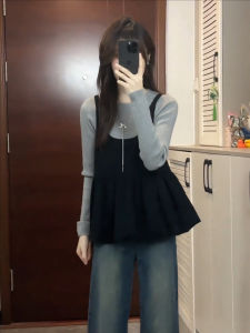 Áo Len Dệt Kim Hai Mảnh Phong Cách Hàn Quốc Cỡ Lớn Cho Nữ Mùa Thu Đông Thường Ngày Thoải Mái Vừa Vặn Áo Chui Đầu