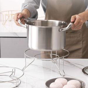 Homenhome giá Nồi thép không gỉ đa năng cho gia đình nhà bếp giá giá lưu trữ nồi chống bỏng dễ lau chùi cách nhiệt gia dụng sáng tạo để bàn