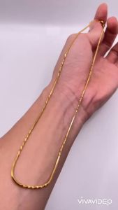 Dây chuyền titan mỏng 1 li xoắn Vòng cổ titan xoắn 1 li màu vàng 18k hoặc vàng trắng không phai màu có dập kí hiệu