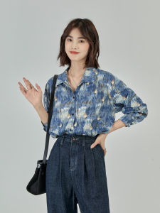 Áo Blouse Tay Dài Lụa Chiffon Hoa Pháp