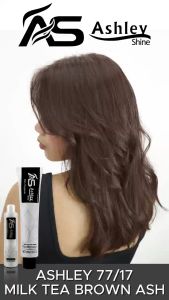 Ashley Shine Bio Organic Hair Color Milk Tea Ash 77.17 100ml Whith Oxidizing Cream 100mL Hair Care AS-R801