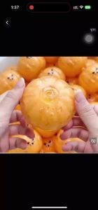 Halloween Squishies Ball Crunchy Handmade Pumpkin Squishy Toy Slow Rising Squeeze Stress Relief Toy Halloween Party Favor Gifts