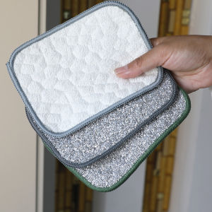 Thickened Silver Thread Steel Wool Cloth Kitchen Special Brush Pot Cloth Non-Stick Oil Steel Wool Cloth for Home Cleaning