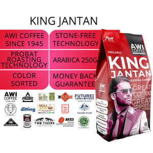 AWI KOPI KING JANTAN PEABERRY ARABICA 250gr| Roasted Coffee| Bean Mandheling Specialty| Single Origin