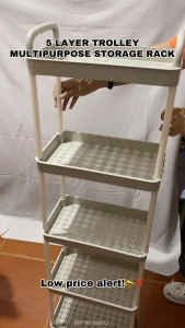 3/4/5 Layer Trolley Cart Organizer Moving Rack Storage Shelf for Room Kitchen Bathroom organizer rack C