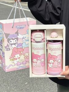 Cốc Nước Giữ Nhiệt Bằng Thép Không Gỉ 316 Dễ Thương Cốc Nhựa PP Có Van Nút Phong Cách Nhật Bản Cốc Nước Cho Bé Gái Cốc Nước Học Sinh Quà Tặng Ngày Khai Giảng