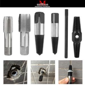 1/2” or 3/4” Broken Water Pipe Damages Damaged Screw Extractor Water Pipe Thread Repair Tap Set Broken Screw Bolt Screw Easy Out Remover Water Pipe