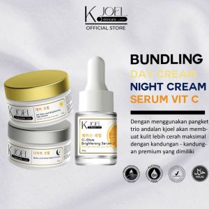 KJOEL 3IN1 PAKET BUNDLING BRIGHTENING DAY CREAM + NIGHT CREAM + SERUM - Original BPOM