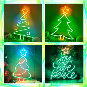 Christmas Neon Christmas Tree Modeling Lights Festive Atmosphere Decorative Lights Outdoor Festive