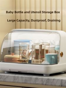 Dustproof Baby Bottle Storage Box Drying Rack
