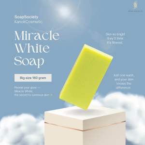 ก้อนใหญ่ 160 กรัม 🧼 สบู่มิราเคิลไวท์ 💚 สบู่เขียวโบ๊ะ✨สบู่ผิวขาวถาวร