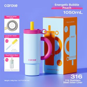 CAROTE | Large Capacity Insulated Thermos Cup With Straw