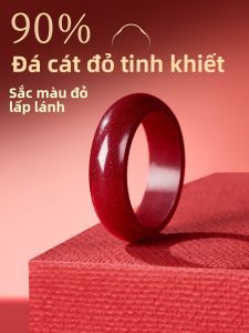 FUJINJIA | Cinnabar Red Lucky Charm Ring Unprocessed Natural Couples Style
