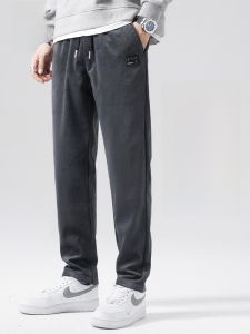 ROMON | Romon Mens Casual Straight Leg Pants Autumn Winter Loose Fit Sweatpants Drapey Wide Leg Sporty Leisure Long Trousers