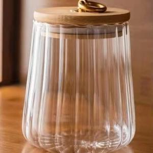 LIWAN | Ridged Clear Glass Storage Jar for Grains