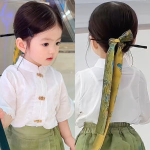 Chinese Style Hair Stick for Children and Women Vintage Ancient Style Ribbon Hairpin Qipao Hanfu Hair Accessories